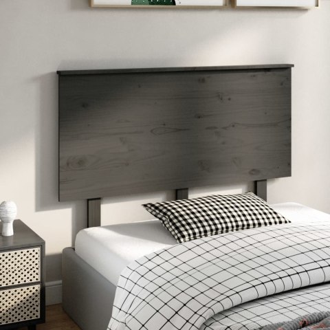 Wezgłowie łóżka, szare, 124x6x82,5 cm, lite drewno sosnowe