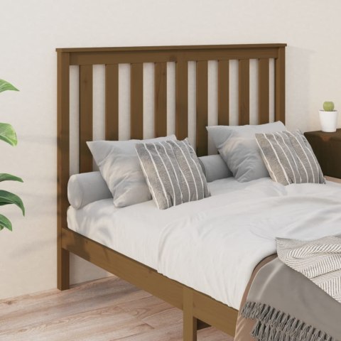 Wezgłowie łóżka, miodowy brąz, 126x6x101cm, lite drewno sosnowe