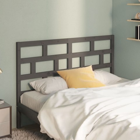 Wezgłowie łóżka, szare, 141x4x100 cm, lite drewno sosnowe