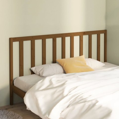 Wezgłowie łóżka, miodowy brąz 206x4x100 cm, lite drewno sosnowe