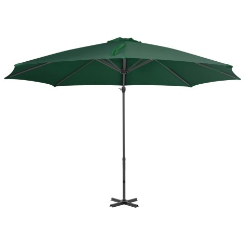 Parasol wiszący z aluminiowym słupkiem, 300 cm, zielony