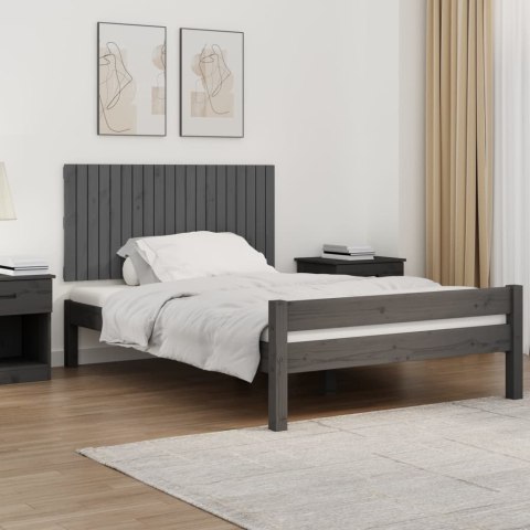 Wezgłowie łóżka, szare, 127,5x3x60 cm, lite drewno sosnowe