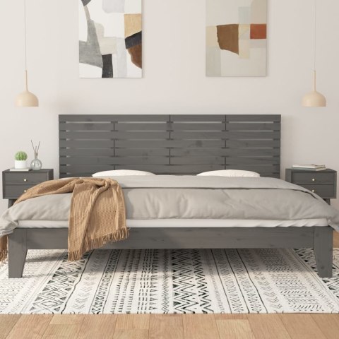Wezgłowie łóżka, szare, 166x3x63 cm, lite drewno sosnowe