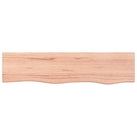 Półka, jasnobrązowa, 80x20x6 cm, lakierowane lite drewno dębowe