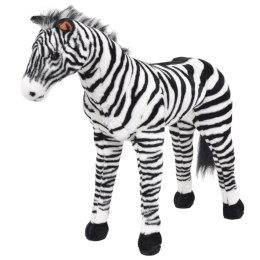 Pluszowa zebra, stojąca, czarno-biała, XXL