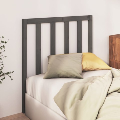 Wezgłowie łóżka, szare, 106x4x100 cm, lite drewno sosnowe