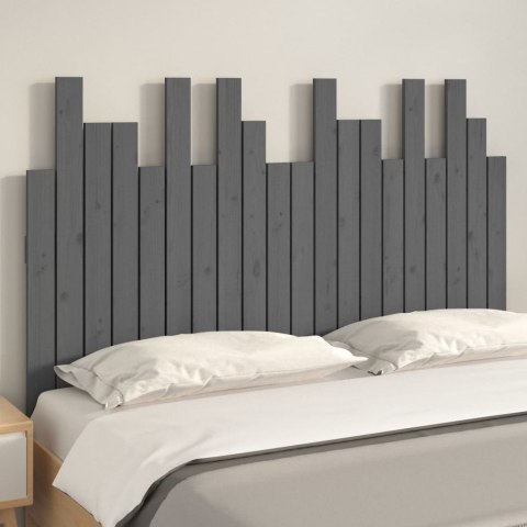 Wezgłowie łóżka, szare, 127,5x3x80 cm, lite drewno sosnowe