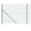 Ogrodzenie z siatki, ze stopami słupków, zielone, 2,2x10 m