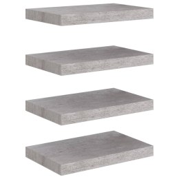 Półki ścienne, 4 szt., szarość betonu, 40x23x3,8 cm, MDF