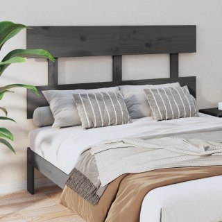 Wezgłowie łóżka, szare, 138x3x81 cm, lite drewno sosnowe