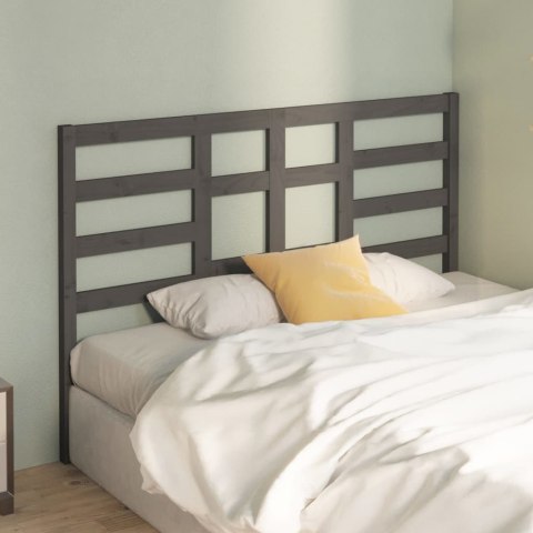 Wezgłowie łóżka, szare, 156x4x104 cm, lite drewno sosnowe