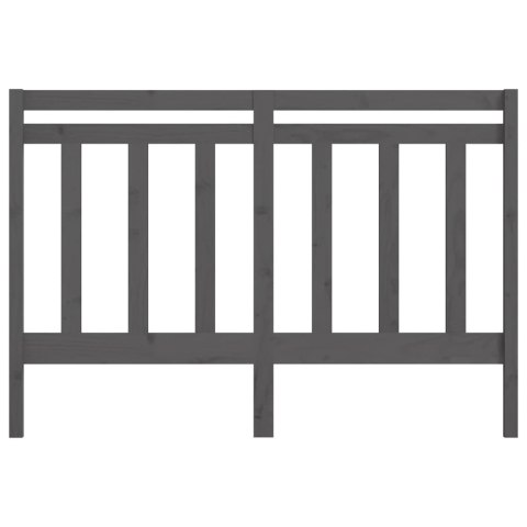 Wezgłowie łóżka, szare, 141x4x100 cm, lite drewno sosnowe