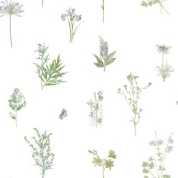Evergreen Tapeta Herbs And Flowers, biała
