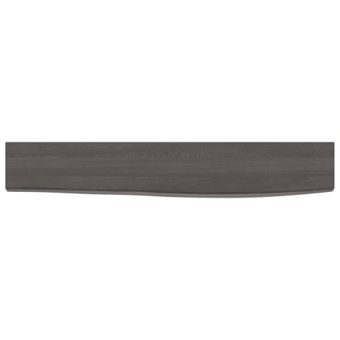Półka, ciemnobrązowa, 60x10x2 cm, wykończone lite drewno dębowe