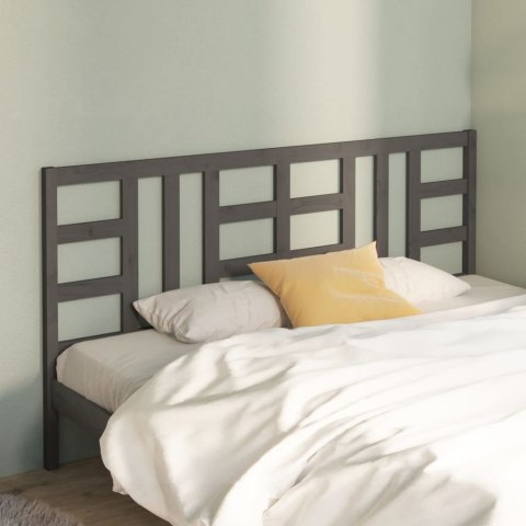 Wezgłowie łóżka, szare, 186x4x100 cm, lite drewno sosnowe