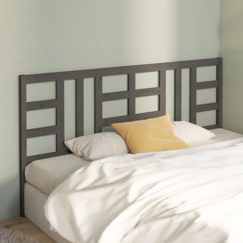 Wezgłowie łóżka, szare, 186x4x100 cm, lite drewno sosnowe