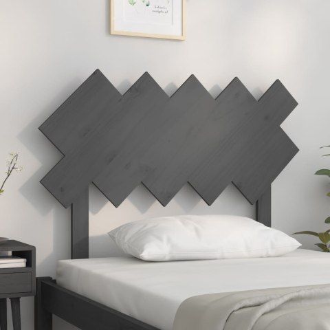 Wezgłowie łóżka, szare, 104x3x80,5 cm, lite drewno sosnowe