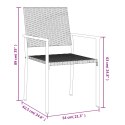 Krzesła ogrodowe, 2 szt., czarne, 54x62,5x89 cm, polirattan