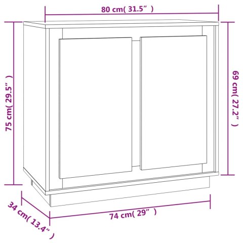 Szafka, biała, 80x34x75 cm, materiał drewnopochodny