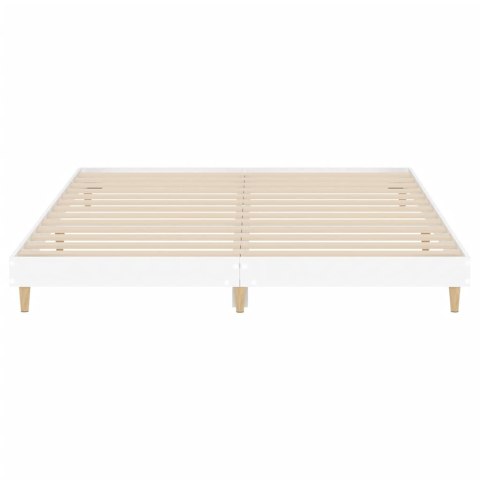 Rama łóżka, biała, 140x200 cm, materiał drewnopochodny