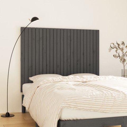 Wezgłowie łóżka, szare, 146,5x3x110 cm, lite drewno sosnowe