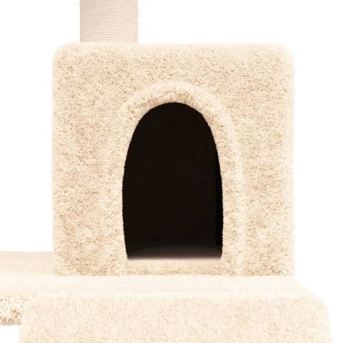 Drapak dla kota z sizalowymi słupkami, kremowy, 82 cm