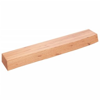 Półka, jasnobrązowa, 60x10x6 cm, lakierowane lite drewno dębowe