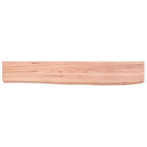 Półka, jasnobrązowa, 60x10x6 cm, lakierowane lite drewno dębowe