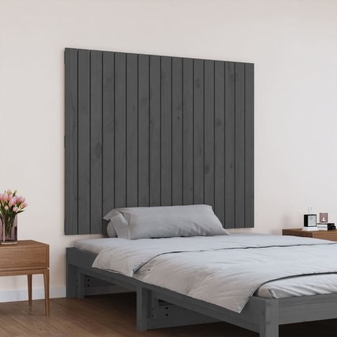 Wezgłowie łóżka, szare, 108x3x90 cm, lite drewno sosnowe