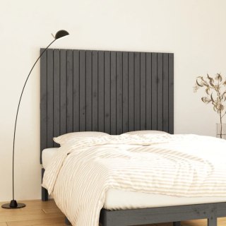 Wezgłowie łóżka, szare, 140x3x110 cm, lite drewno sosnowe