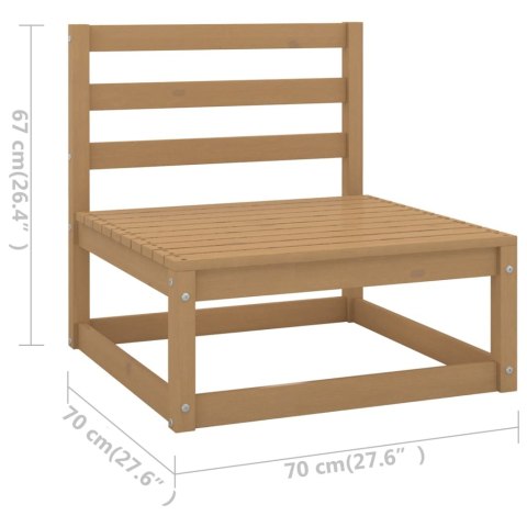 3-osobowa sofa ogrodowa, miodowy brąz, lite drewno sosnowe