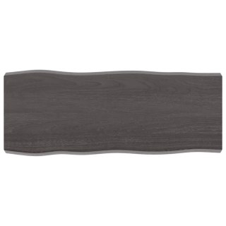 Blat ciemnobrązowy 100x40x(2-6) cm drewno z naturalną krawędzią