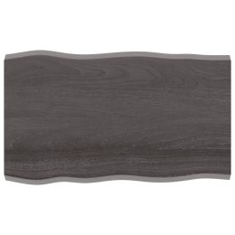 Blat ciemnobrązowy 100x60x(2-4) cm drewno z naturalną krawędzią