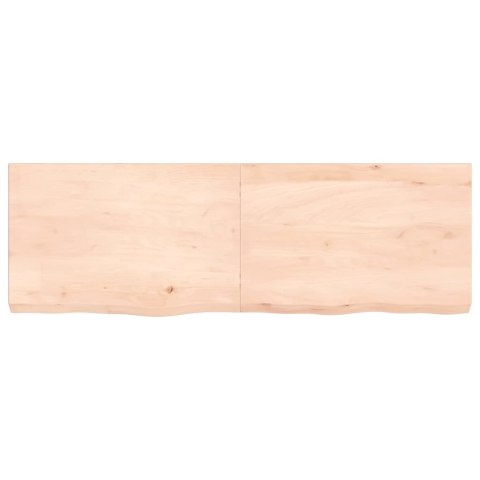 Półka, 120x40x(2-6) cm, surowe lite drewno dębowe