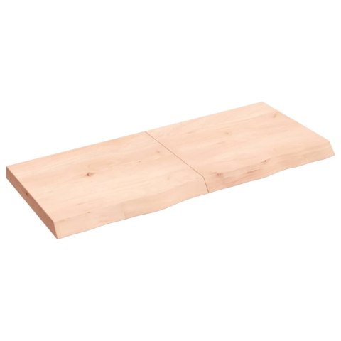 Półka, 120x50x(2-6) cm, surowe lite drewno dębowe