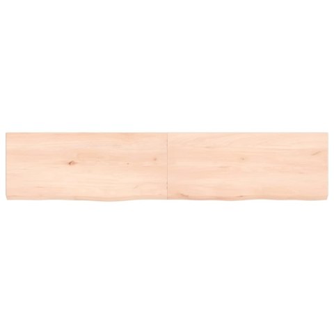 Półka, 140x30x(2-4) cm, surowe lite drewno dębowe