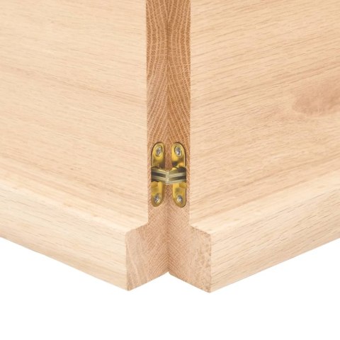 Półka, 200x40x(2-4) cm, surowe lite drewno dębowe
