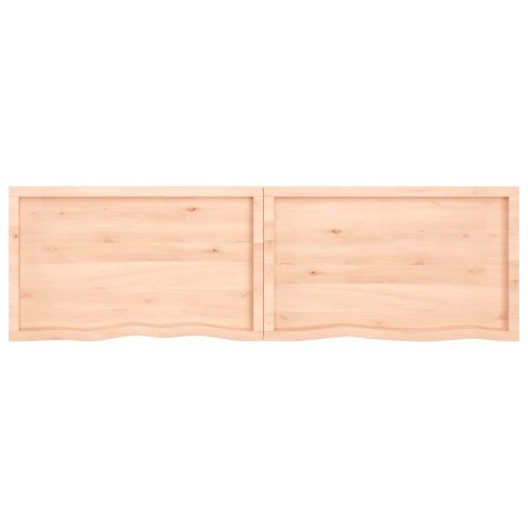 Półka, 200x60x(2-4) cm, surowe lite drewno dębowe