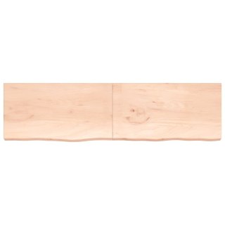Półka, 220x60x(2-6) cm, surowe lite drewno dębowe