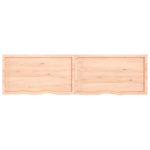 Półka, 220x60x(2-6) cm, surowe lite drewno dębowe