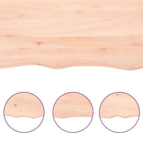 Półka, 80x50x(2-4) cm, surowe lite drewno dębowe
