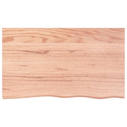 Półka, brązowa, 100x60x(2-4) cm, lakierowane lite drewno dębowe