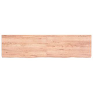 Półka, brązowa, 120x30x(2-4) cm, lakierowane lite drewno dębowe