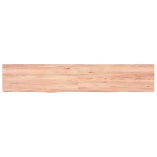 Półka, brązowa, 160x30x(2-4) cm, lakierowane lite drewno dębowe