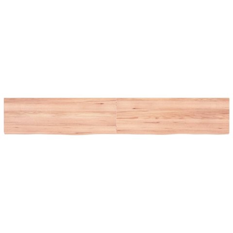 Półka, brązowa, 180x30x(2-6) cm, lakierowane lite drewno dębowe