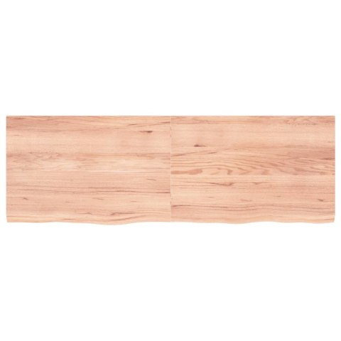 Półka, brązowa, 180x60x(2-4) cm, lakierowane lite drewno dębowe