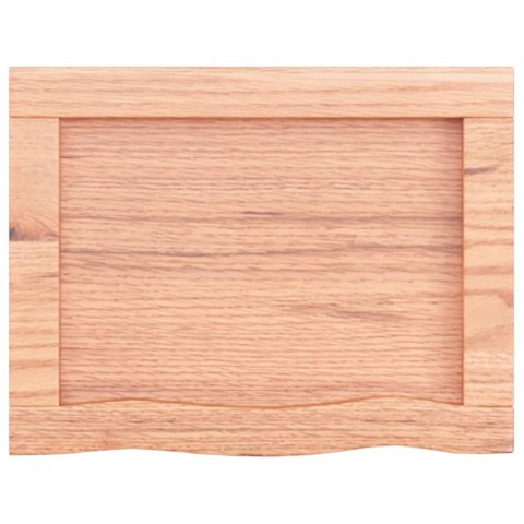 Półka, brązowa, 40x30x(2-4) cm, lakierowane lite drewno dębowe
