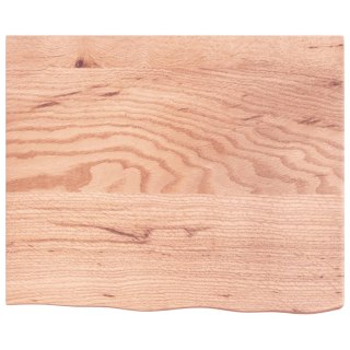 Półka, brązowa, 60x50x(2-6) cm, lakierowane lite drewno dębowe