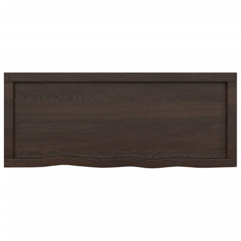Półka, ciemnobrązowa, 100x40x(2-6) cm, wykończone drewno dębowe