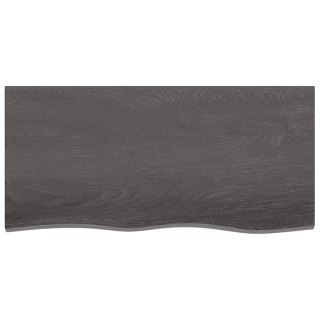 Półka, ciemnobrązowa, 100x50x(2-4) cm, wykończone drewno dębowe